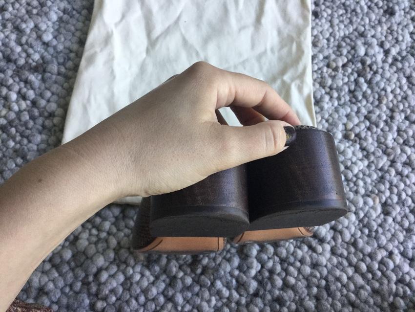 Mari Giudicelli  brown embossed leather mules
