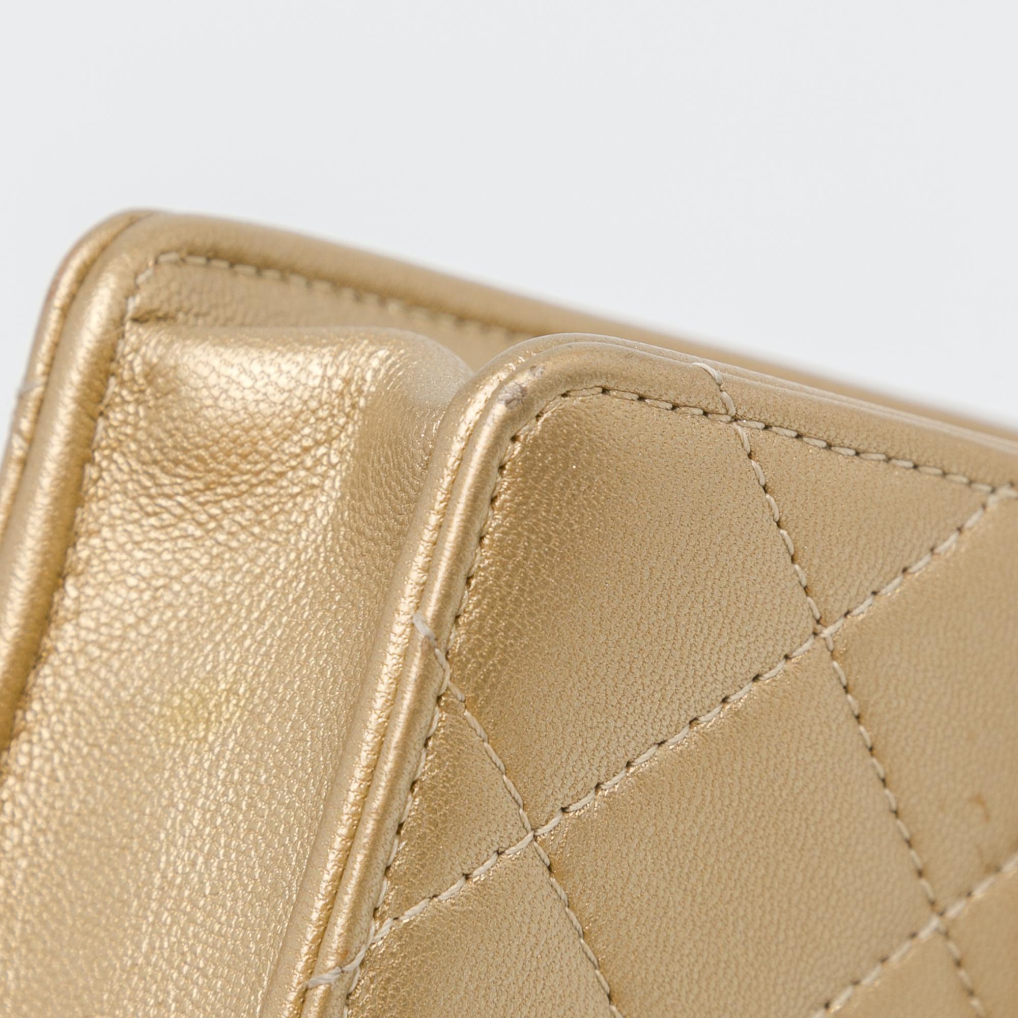 Chanel Metallic Gold Small Lambskin Chic Pearls Flap Bag