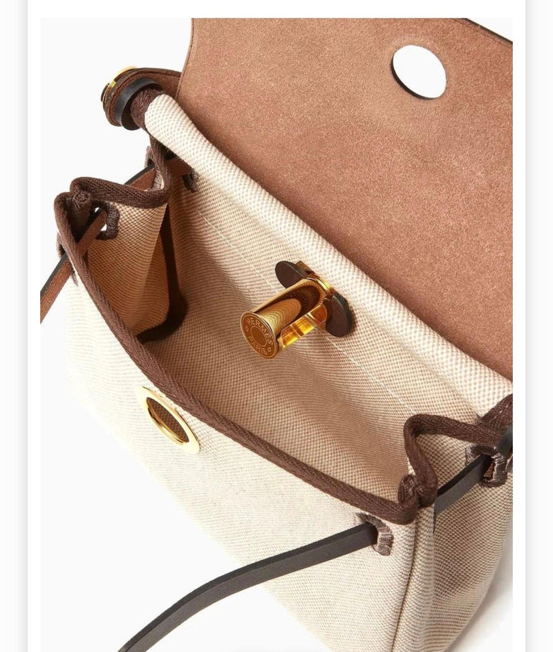 Hermes Ecru Ebene Mini Herbag 20