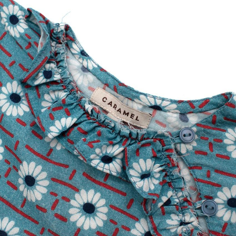 Caramel Wressle Blue Daisy Print Dress