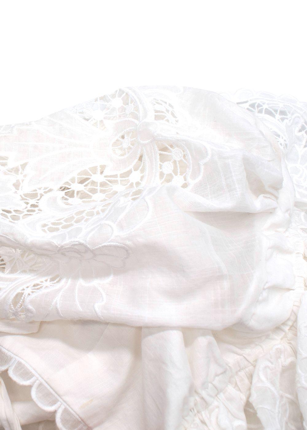 Zimmermann White Lace Lulu Poplin Crop Top