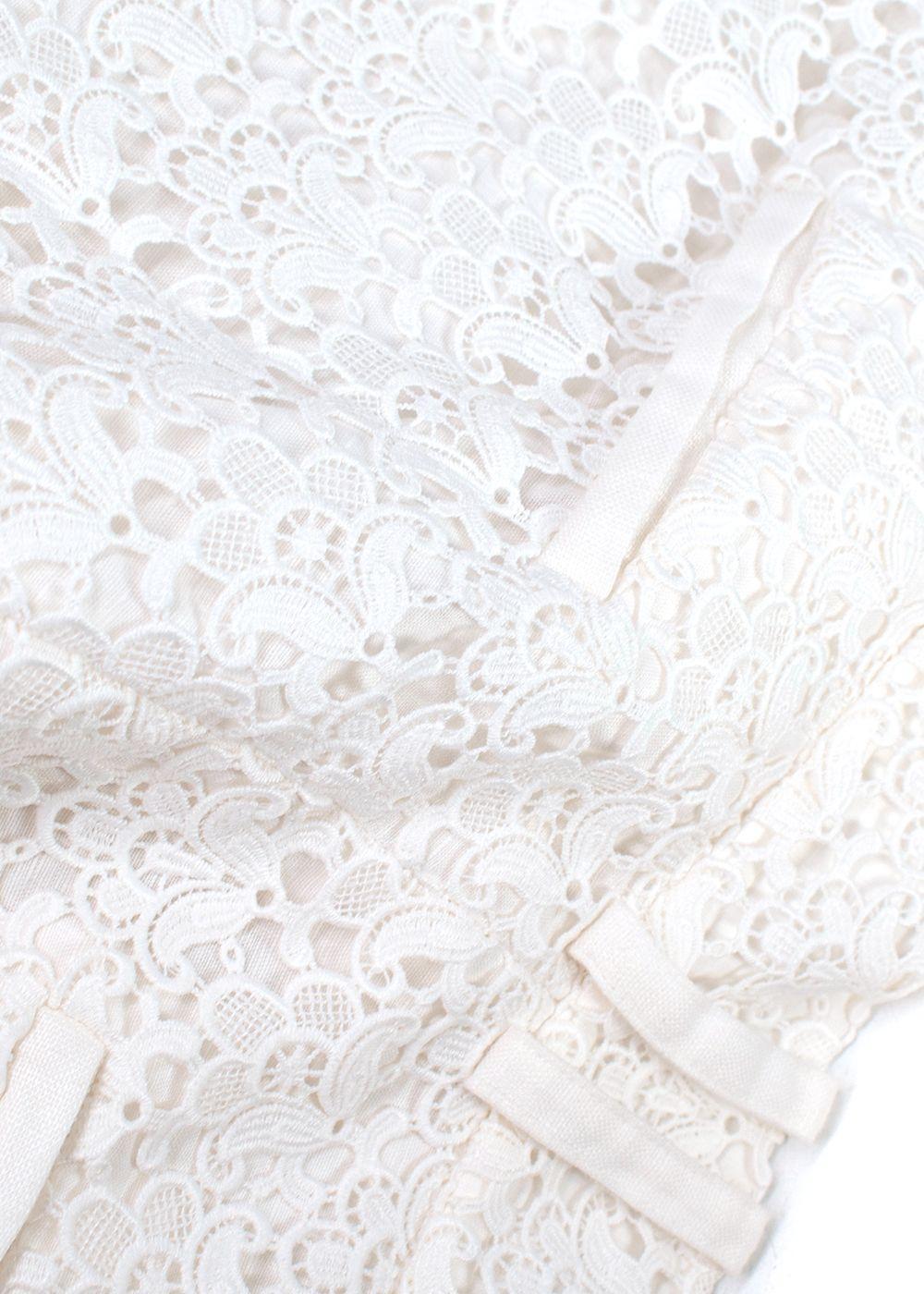 Zimmermann White Floral Crochet Trousers