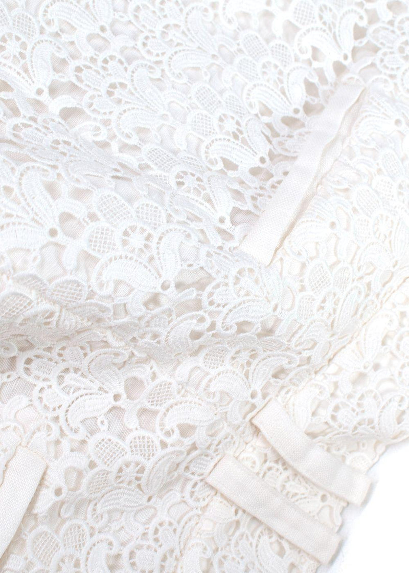Zimmermann White Floral Crochet Trousers