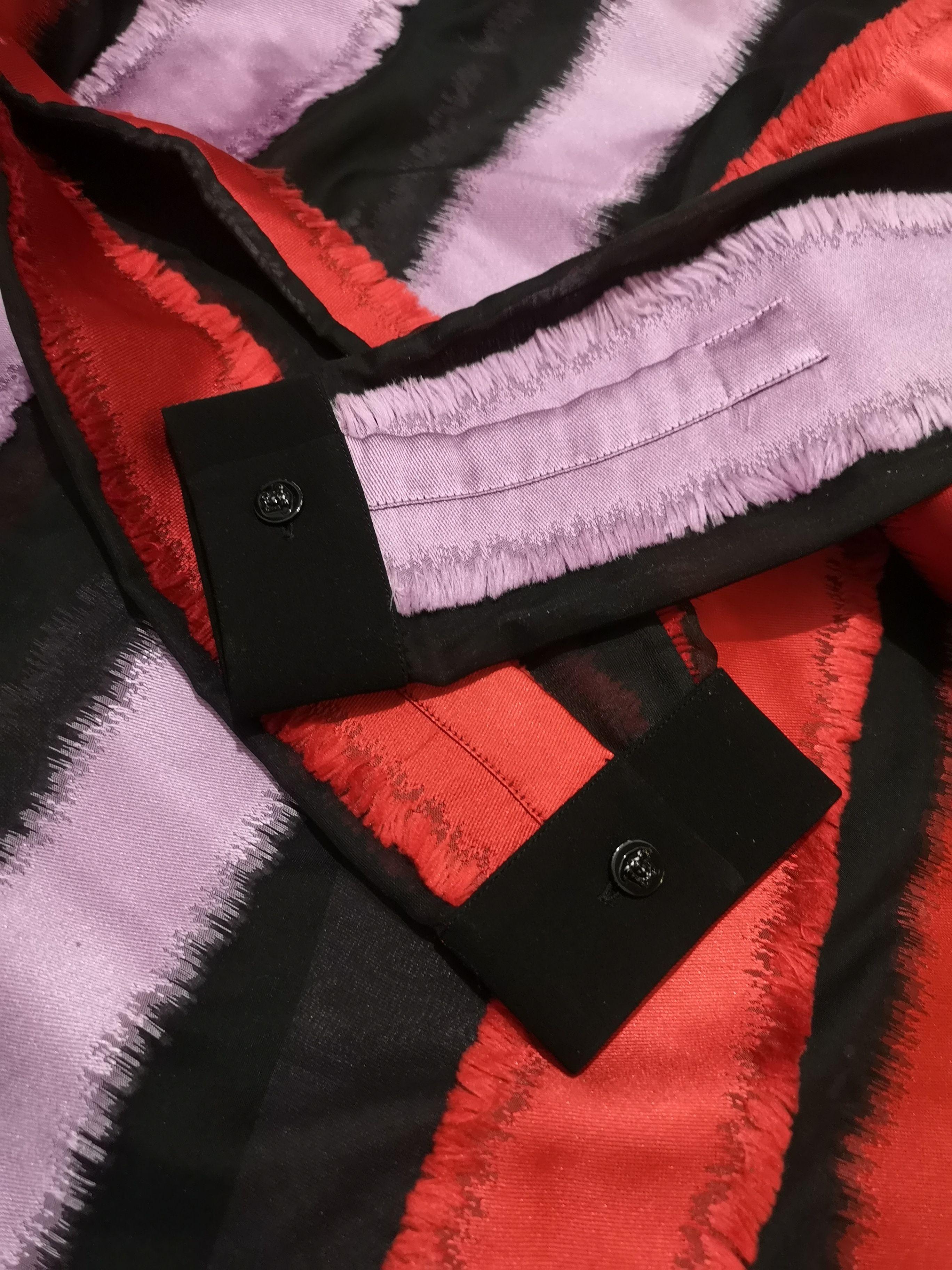 Silk Fringed Striped Shirt