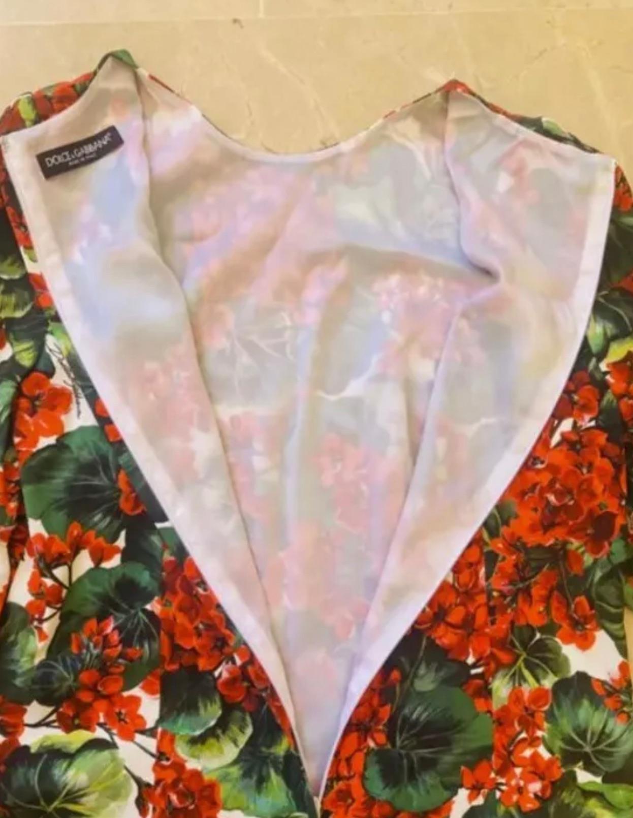 Dolce & Gabbana Floral Geranium Mini Dress