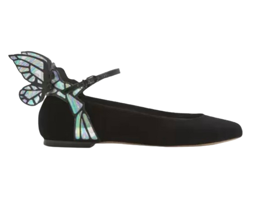 Sophie Webster Winged Black Ballerinas