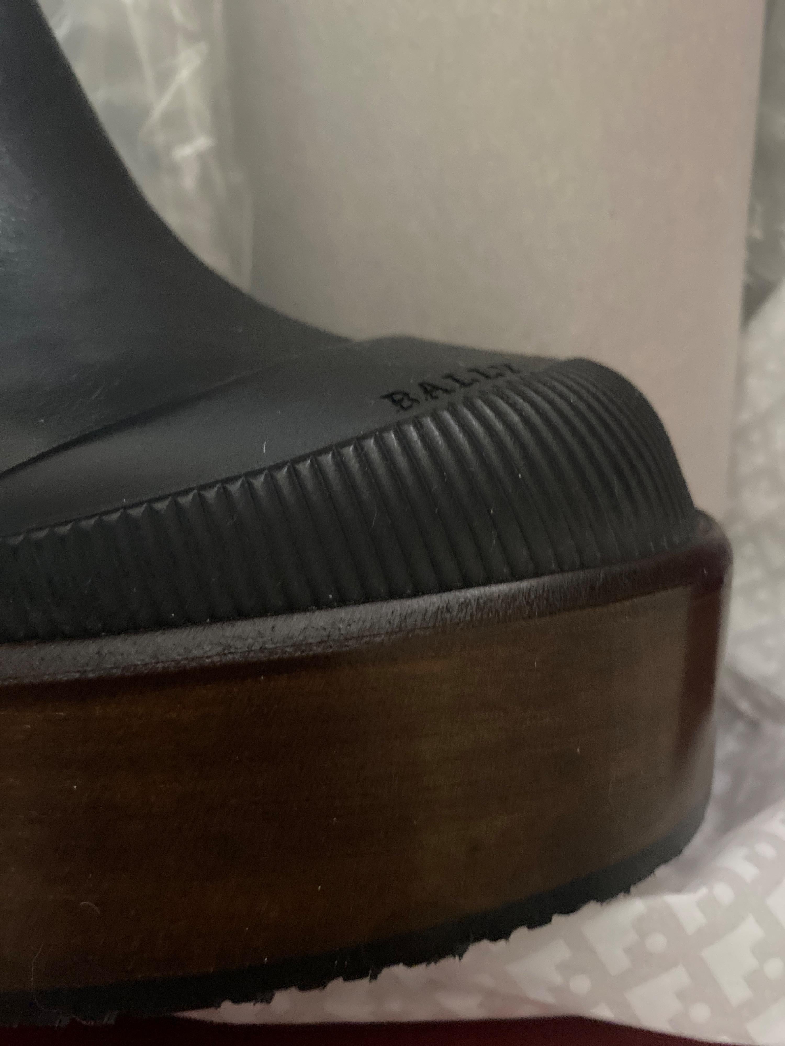 Ianna Black Leather Platform Knee Boots