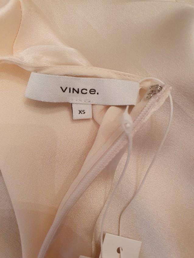 Vince Satin Knotted Ivory Top