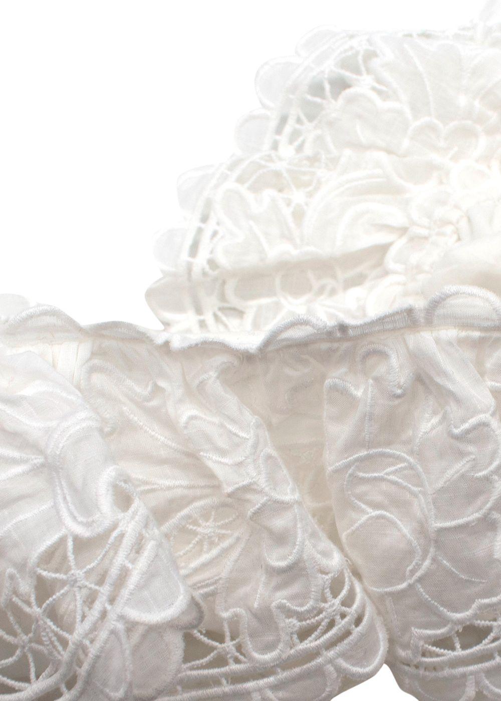 Zimmermann White Lace Lulu Poplin Crop Top