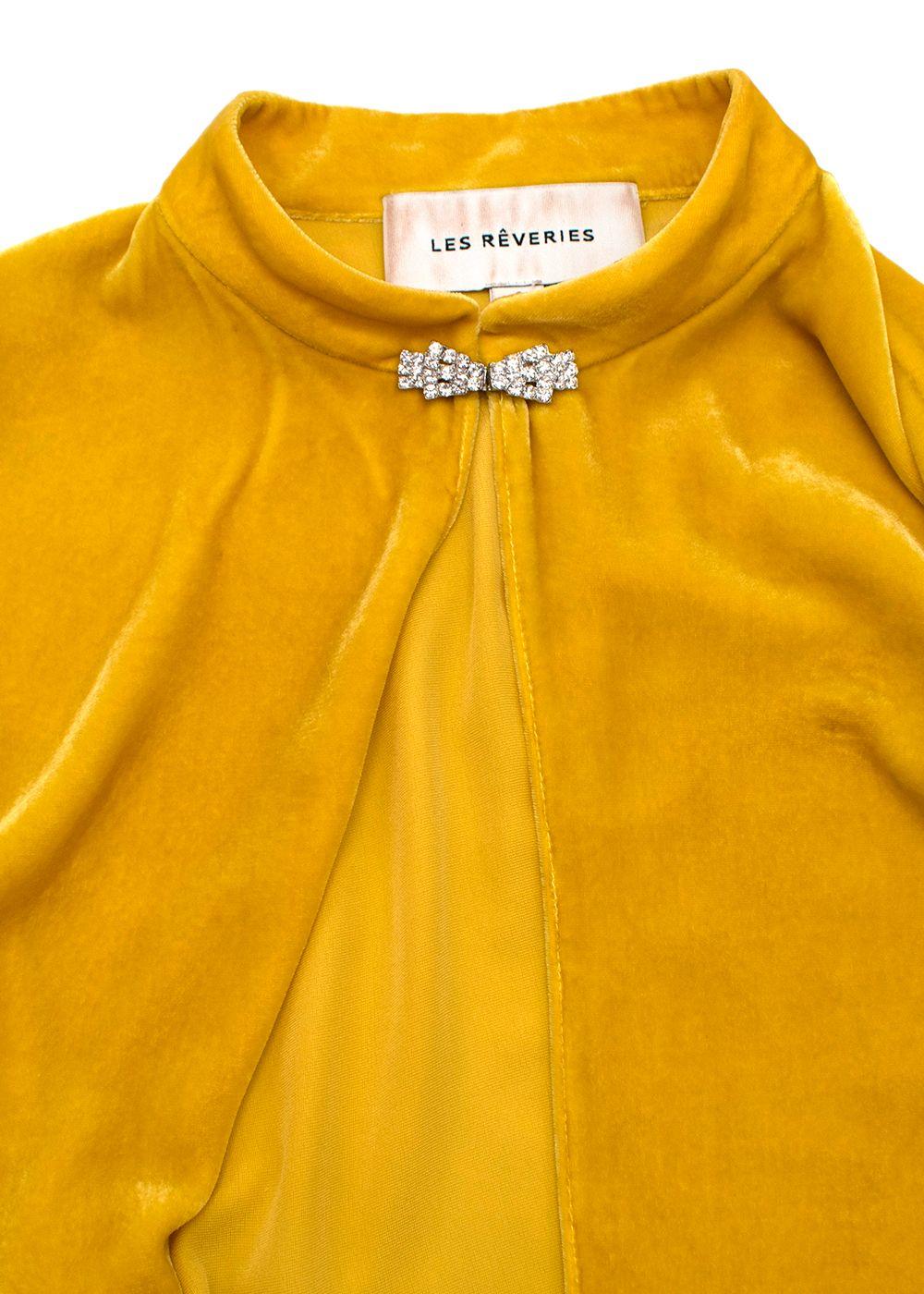Crystal Embellished Yellow Velvet Gown & Cape