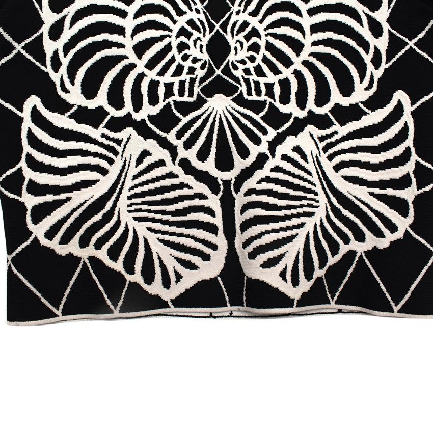 Alexander McQueen Black & White Shell Intarsia Knit Top & Skirt