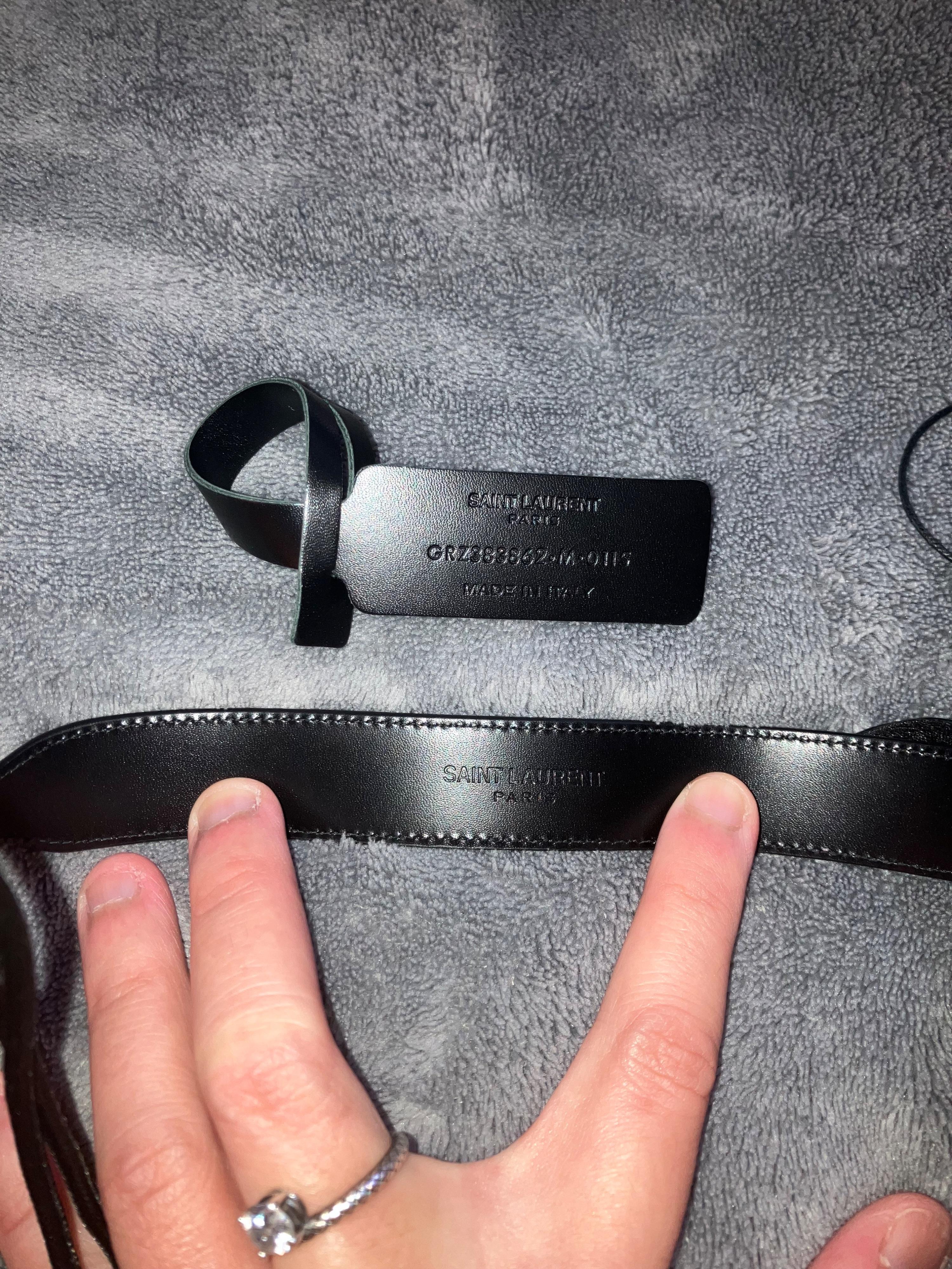 Saint Laurent Black Leather Bow Bracelet