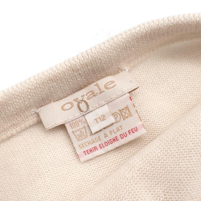 Ovale Ivory Wool Knit Trousers