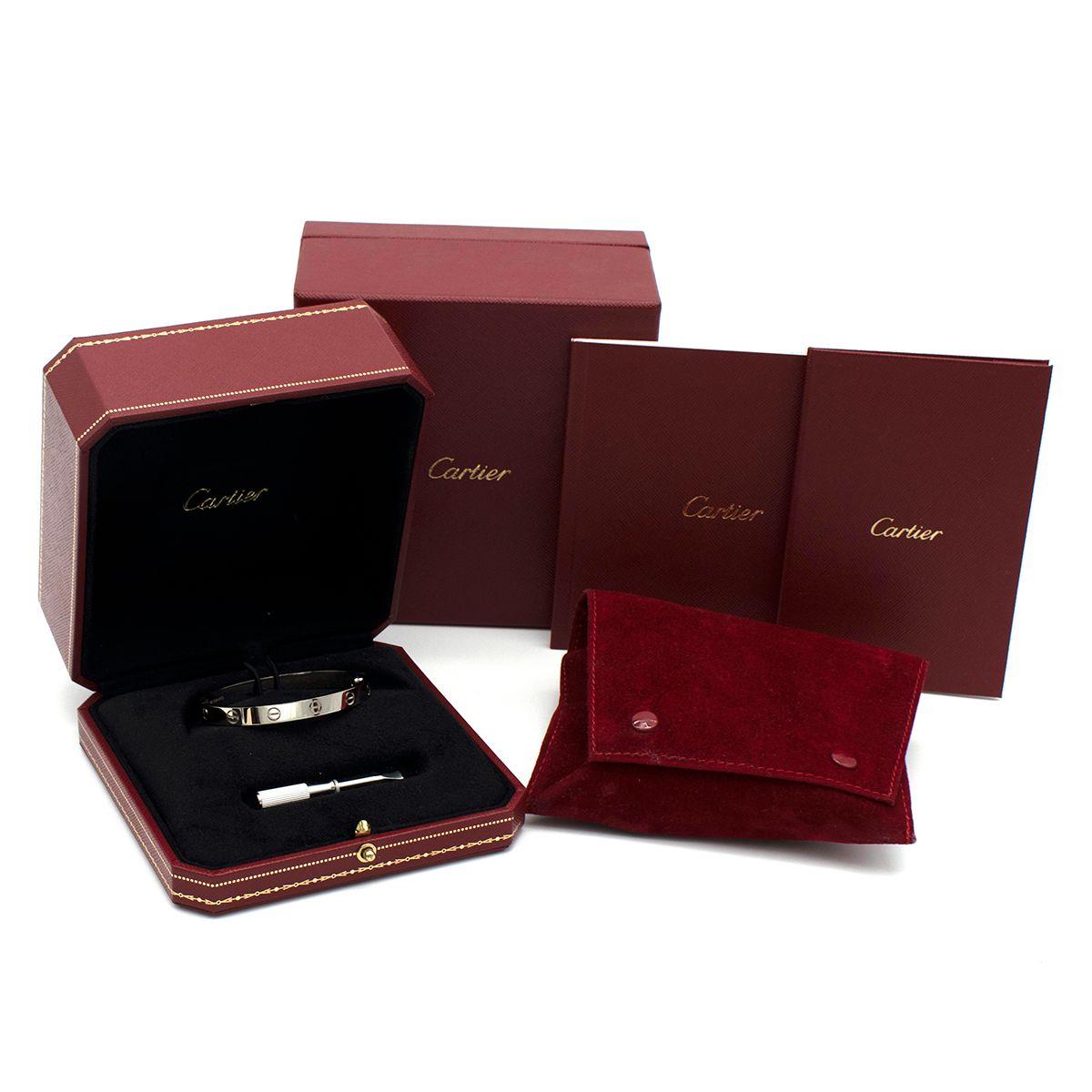 Cartier LOVE Classic White Gold Bracelet 16 (with Box