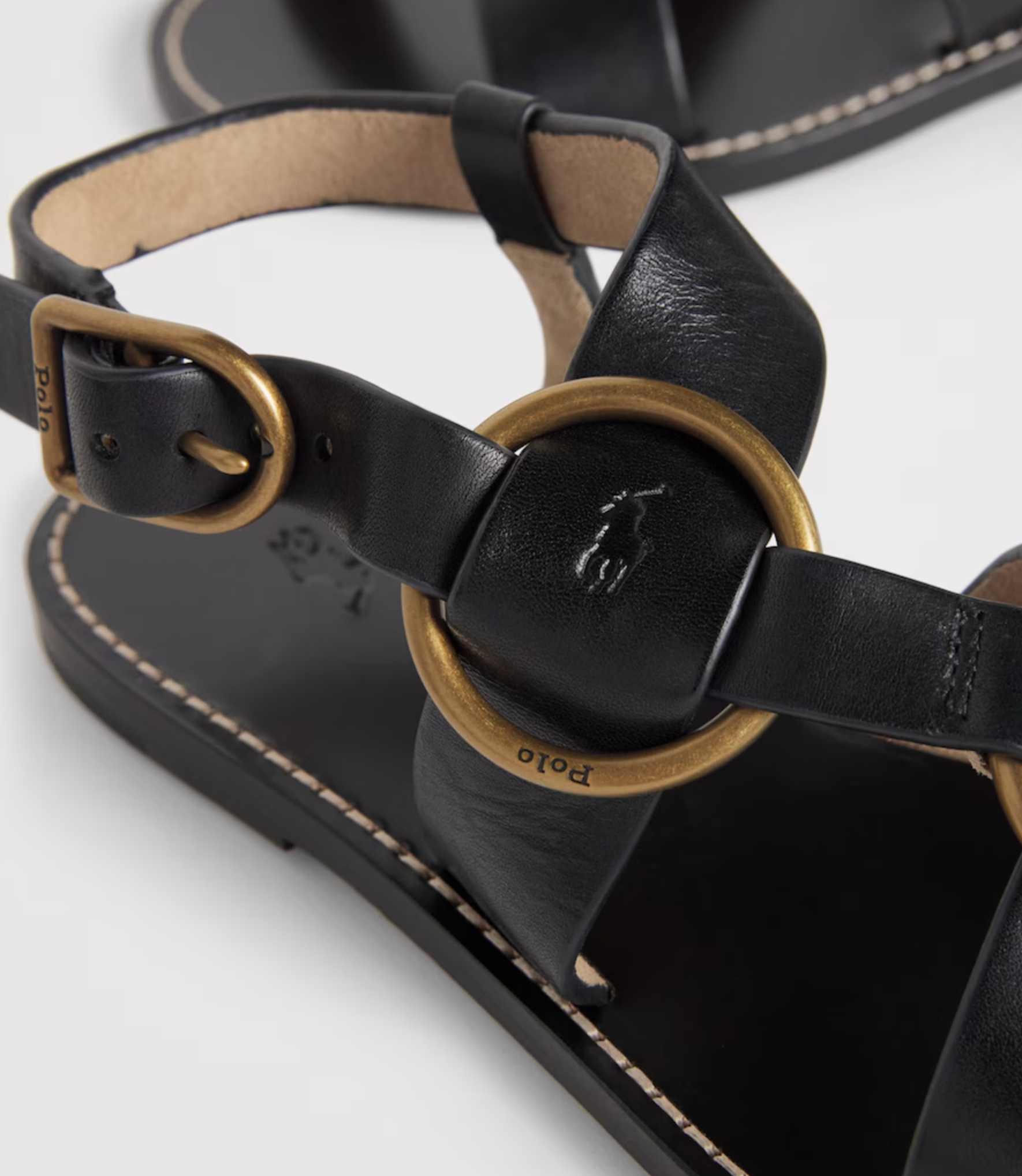 Polo Ralph Lauren Leather Double O-Ring Sandals