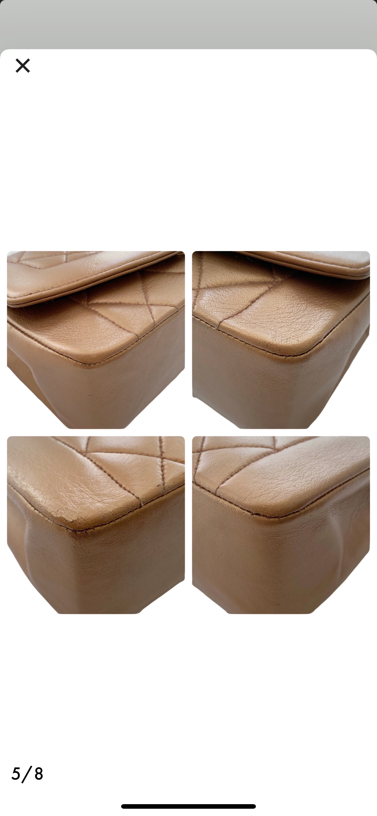 vintage beige leather small Diana flap bag