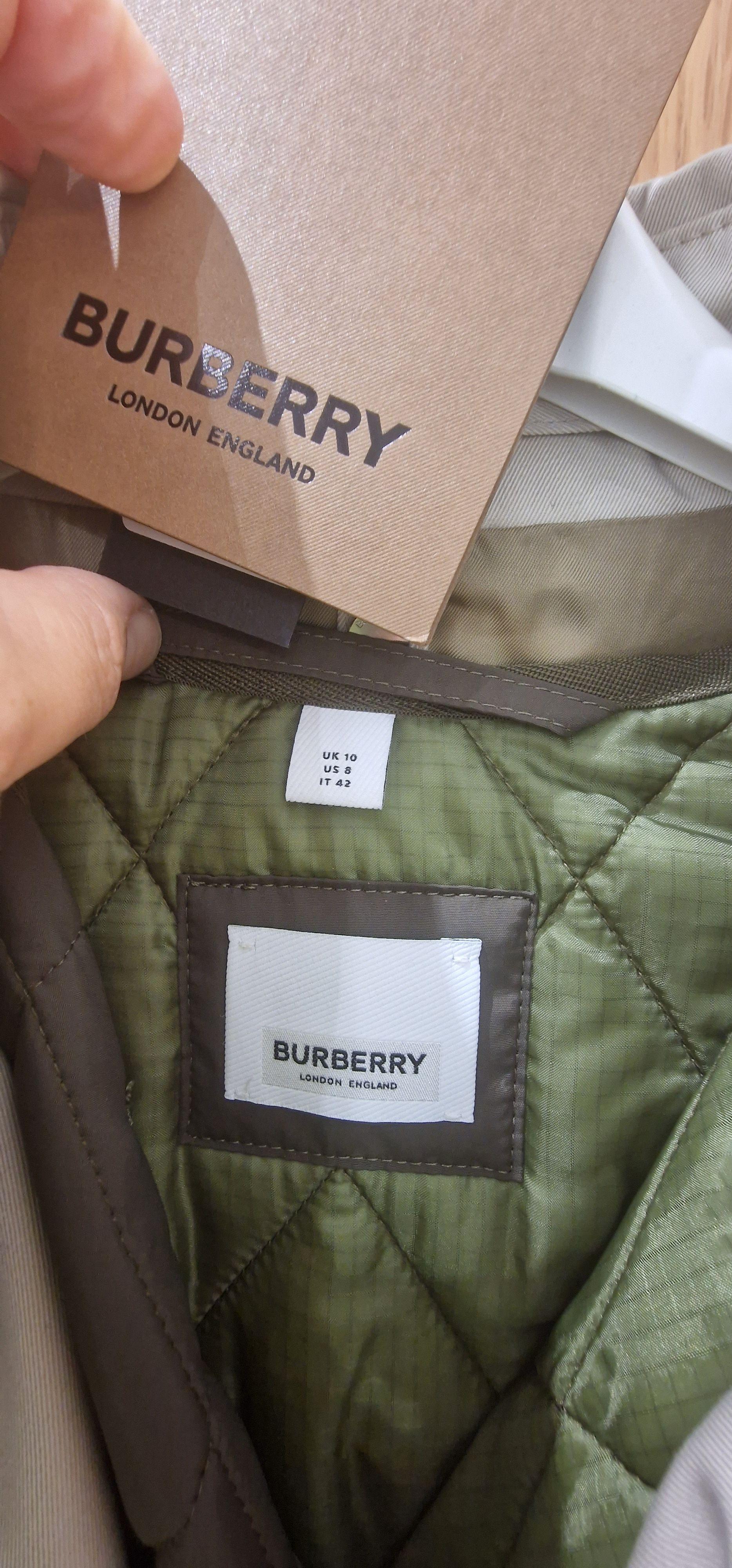 stone gabardine quilted sleeve trench coat