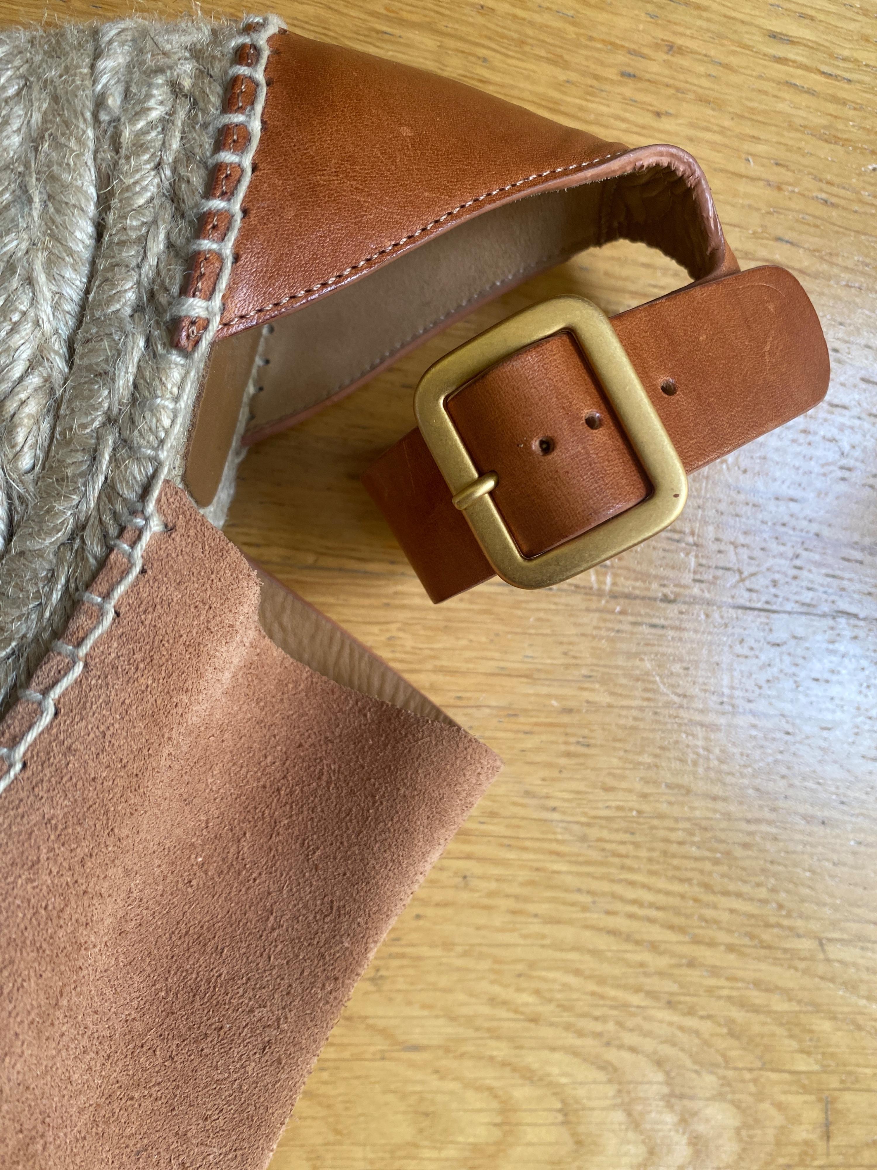 Chloe Tan Suede Espadrille Wedges