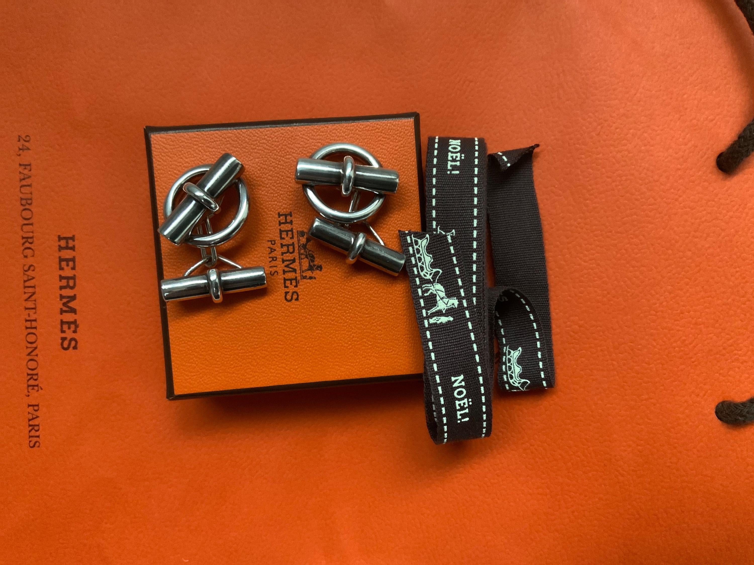Hermes Vintage Sterling Silver Cufflinks