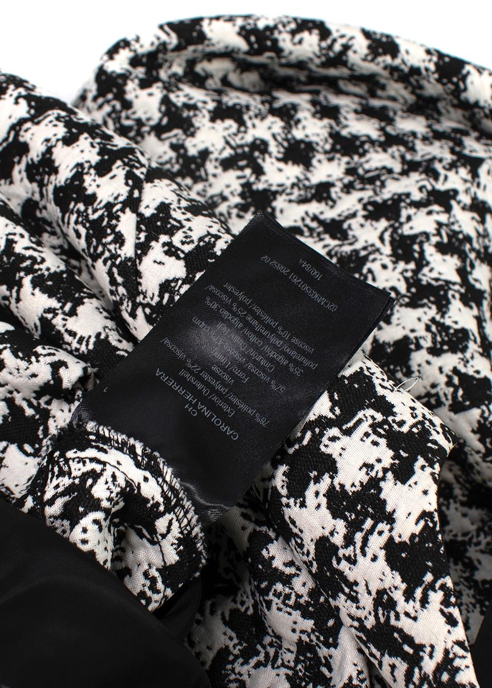 Black & White A-line Houndstooth Midi Dress