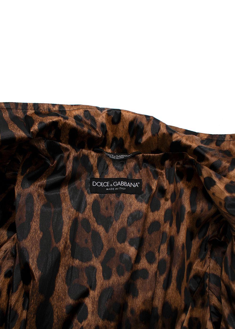 Dolce & Gabanna Leopard Print Trucker Jacket