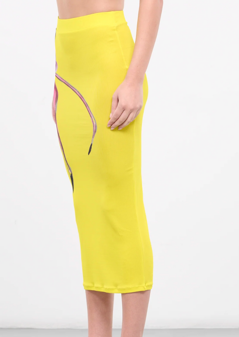 Louisa Ballou Ribbed Midi Skirt