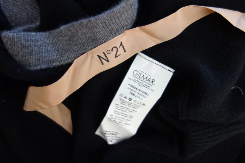 No.21 Crystal Trimmmed Black Wool Cardigan