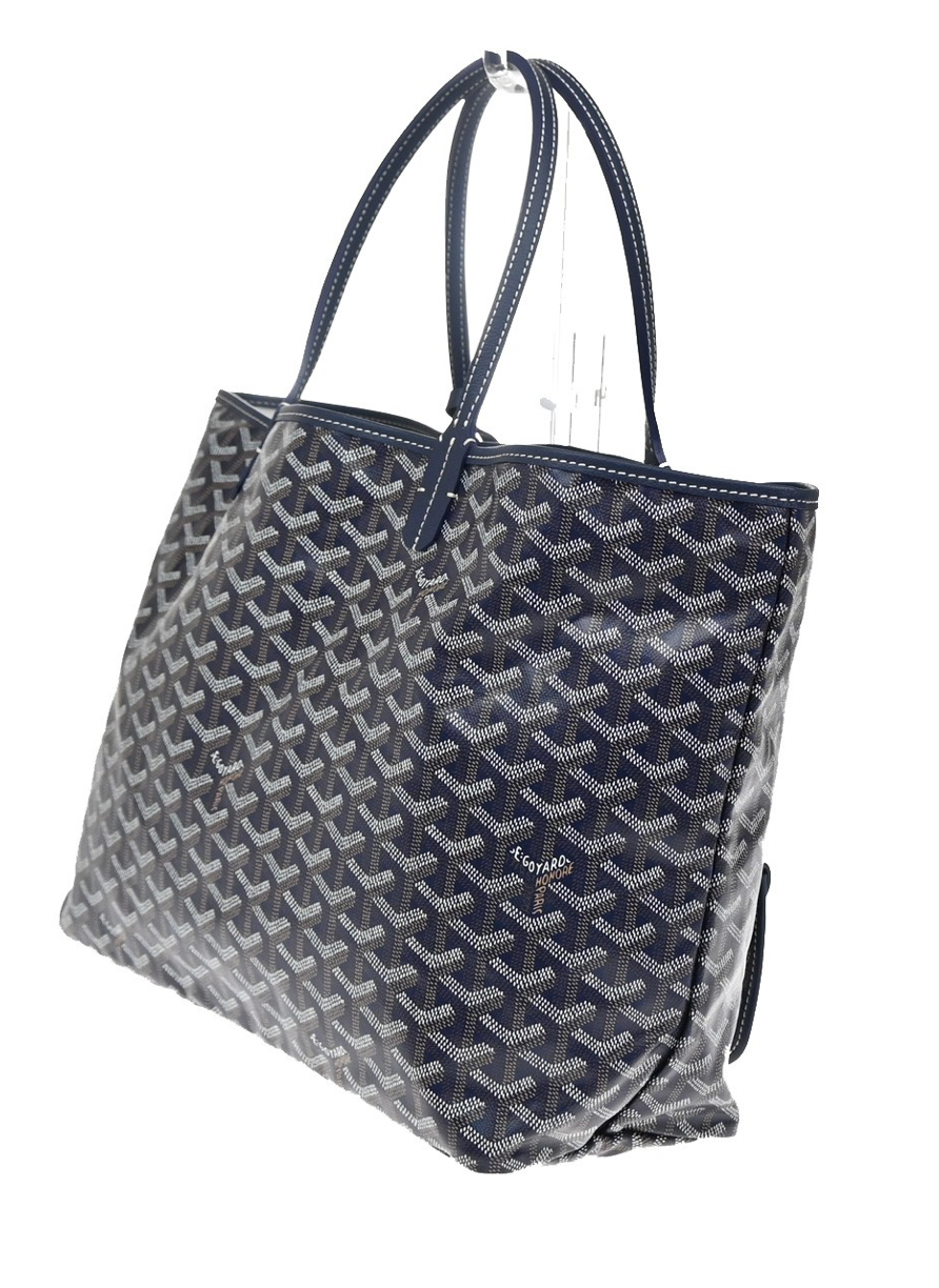 Goyard Navy Iconic Print Saint Louis Toe Bag and Pouch