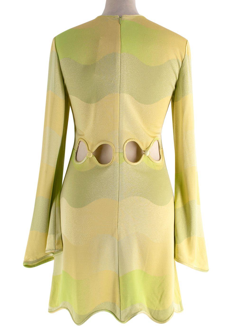 Alexis Chiara Lime Wave Cut Out Dress