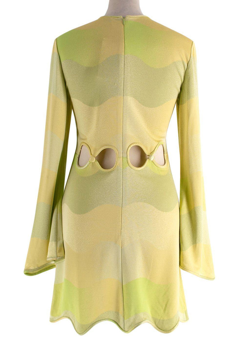 Alexis Chiara Lime Wave Cut Out Dress