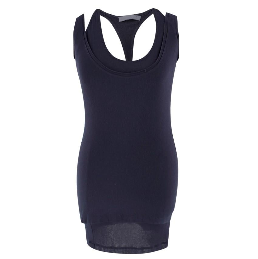 Donna Karen Navy Double Vest Top