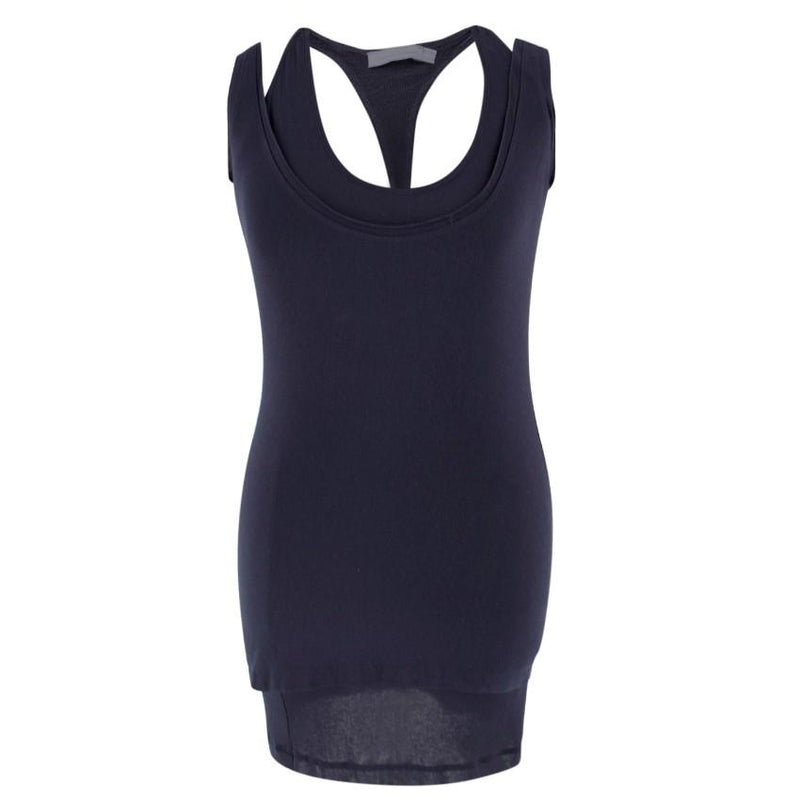 Donna Karen Navy Double Vest Top