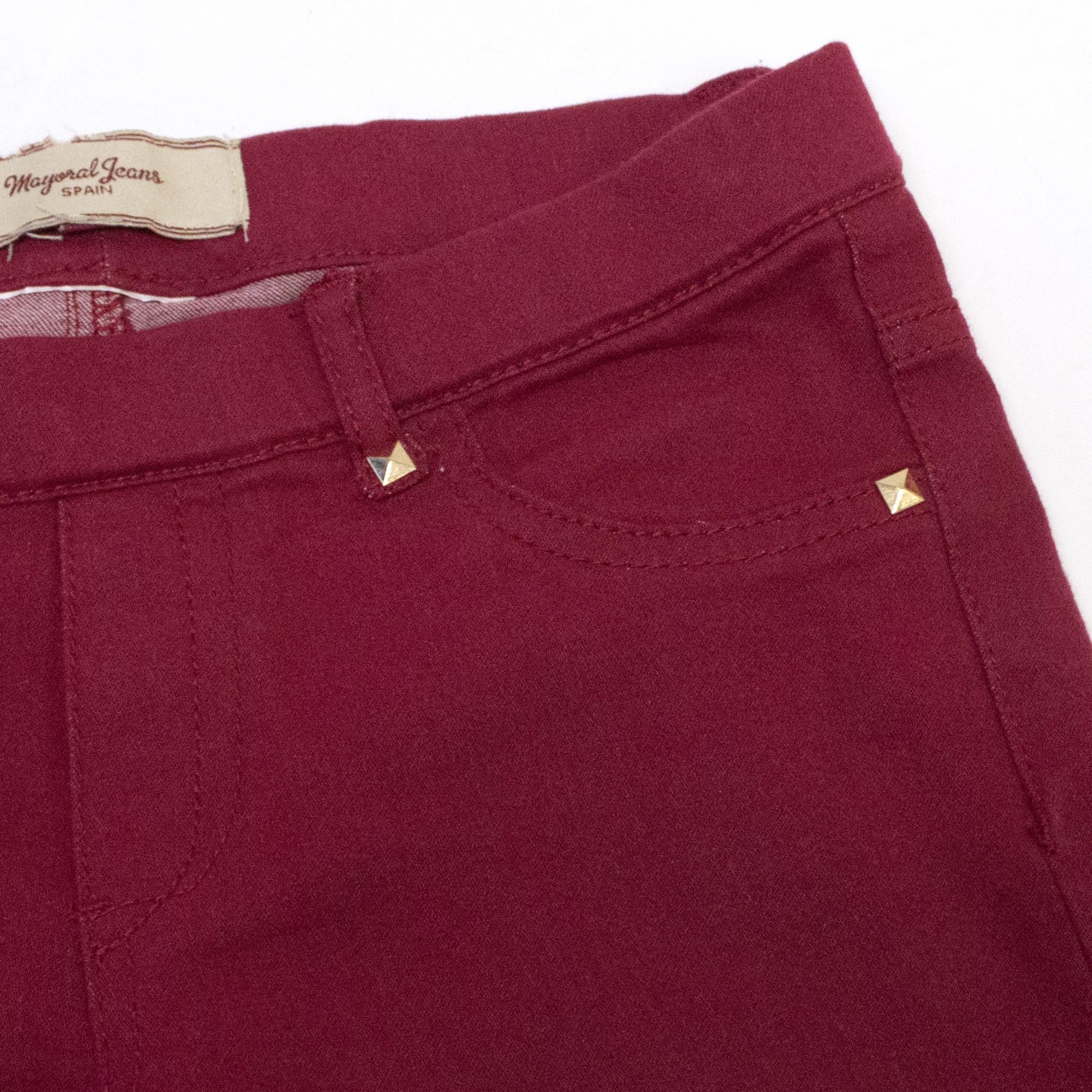 Mayoral Red Jeans with Zip Ankle Fastening