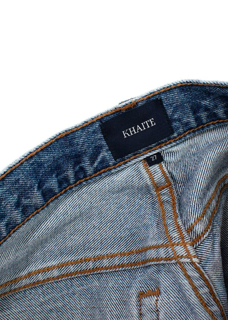 Khaite Kyle Paint-Splatter Straight-Leg Jeans