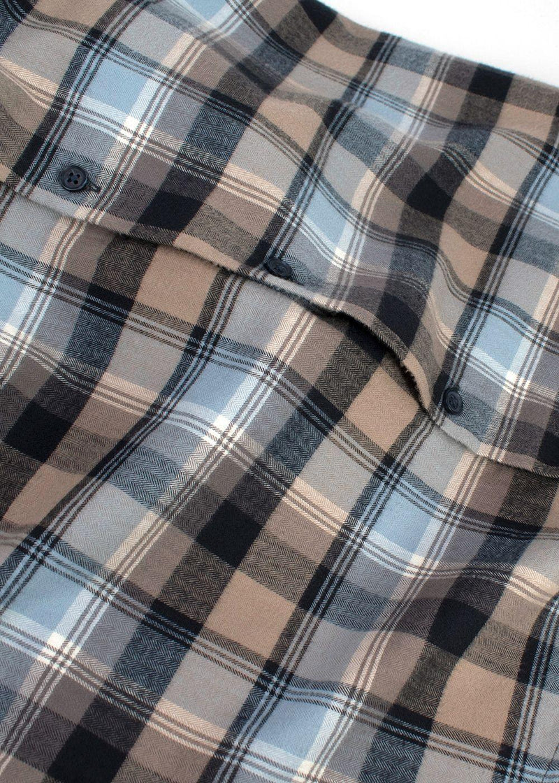 Vince Blue and Beige Check Cotton Shirt