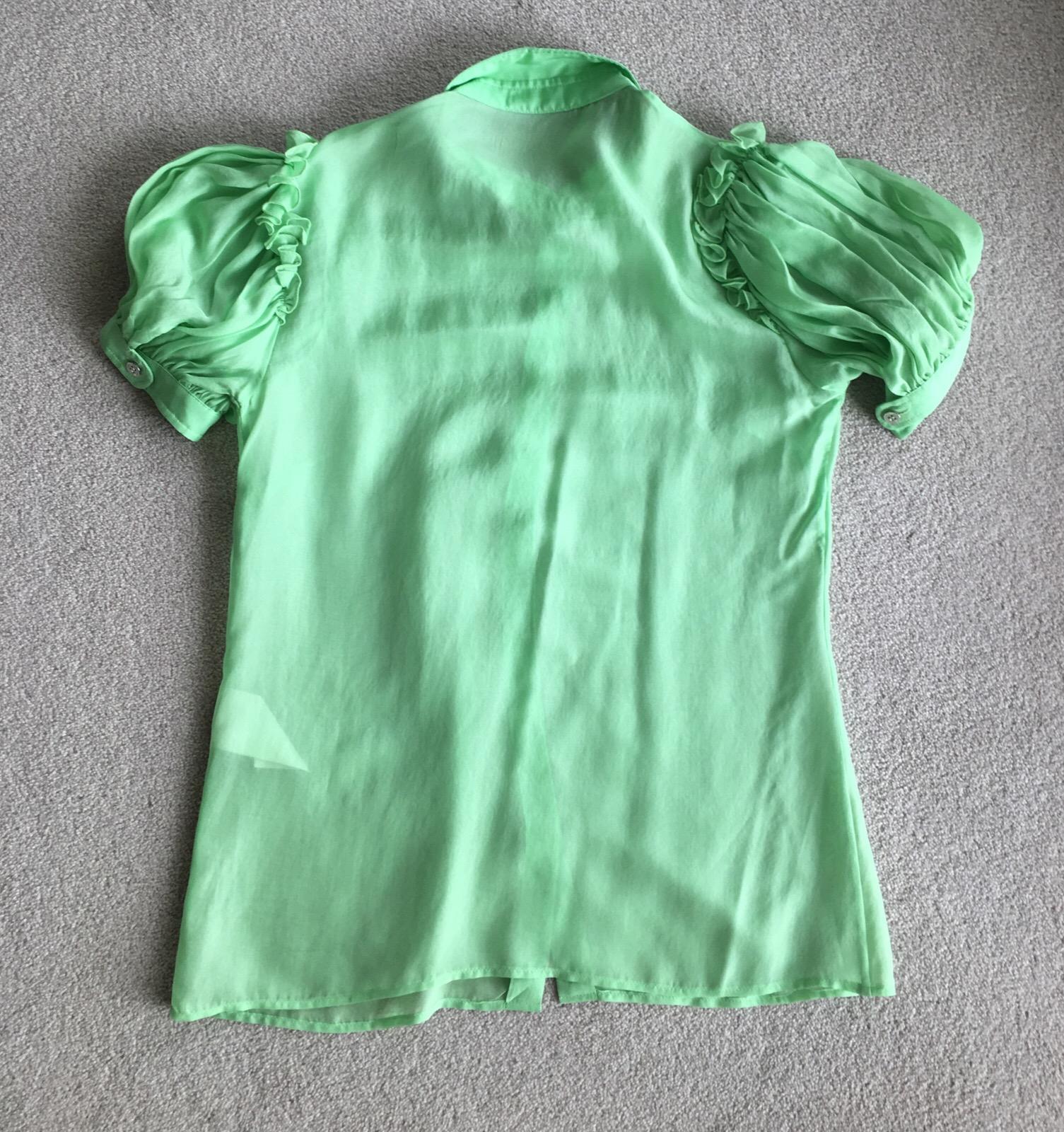 D&G Silk Pastel Green Short Sleeve Shirt