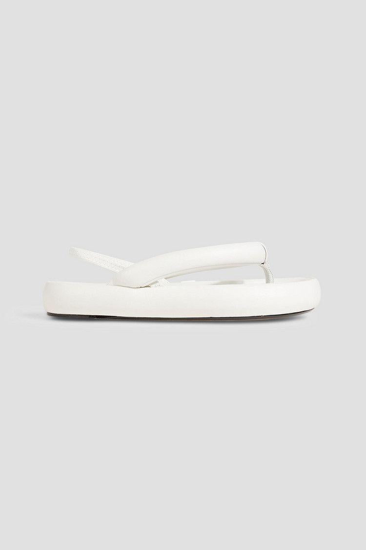 Isabel Marant White Leather “Orene” Platform Sandals