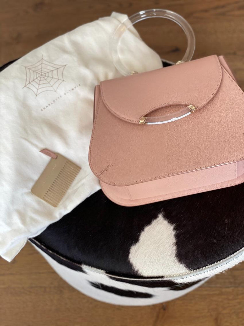 Charlotte Olympia Perspex Top Handle Leather Bag