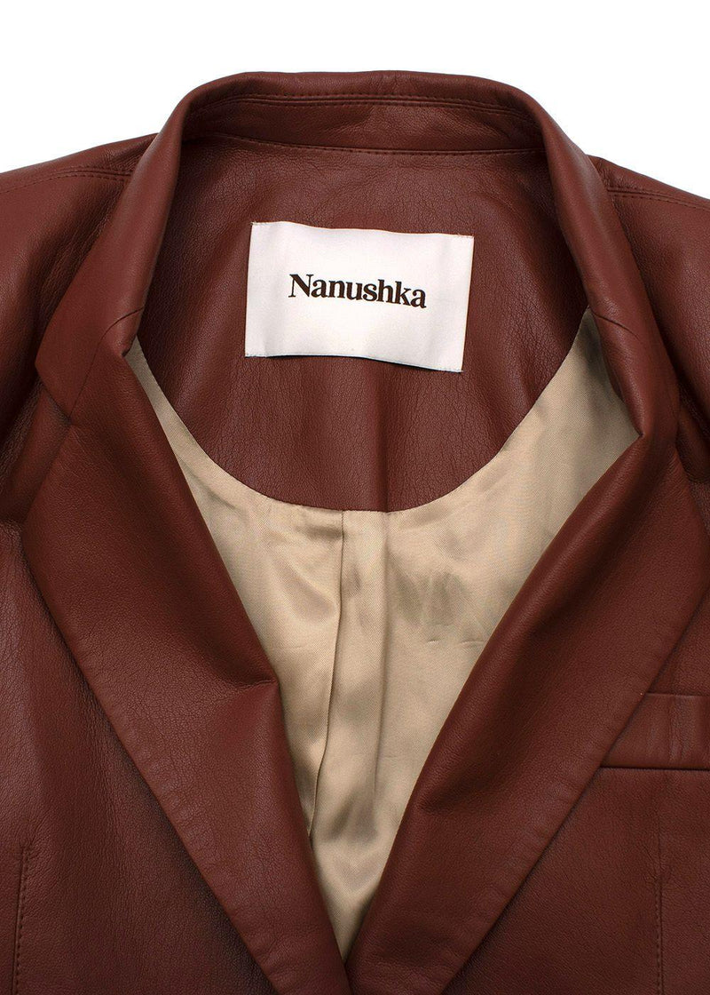 Nanushka Vegan-leather Evan Longline Blazer