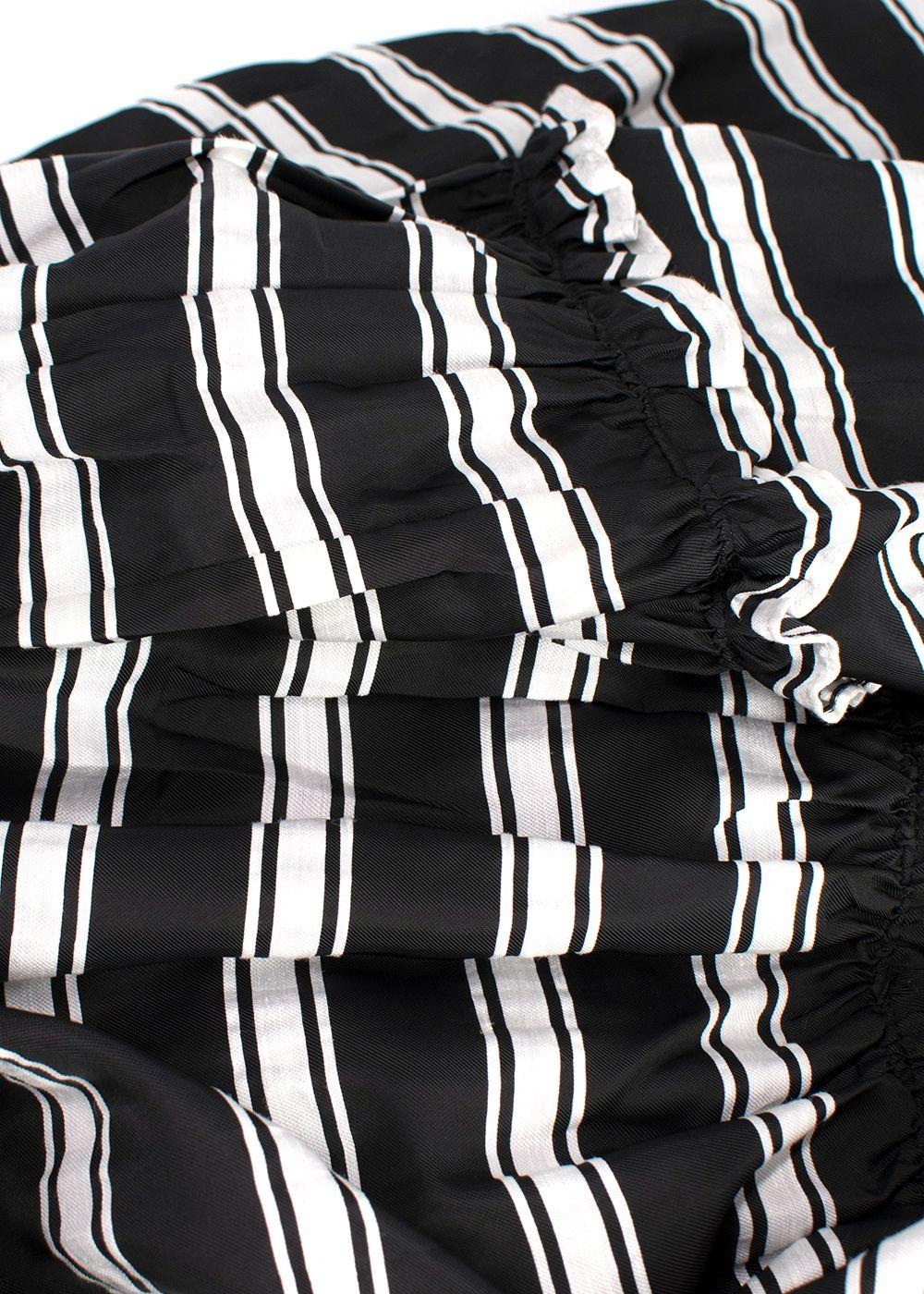 Lisa Marie Fernandez Black and White Striped Tiered Midi Skirt