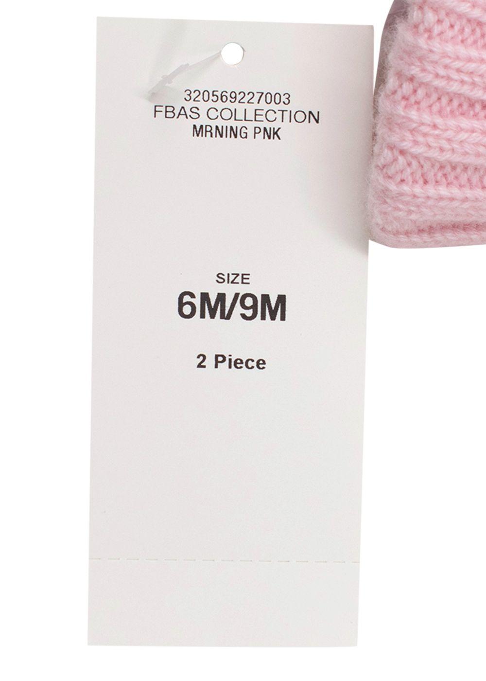 Ralph Lauren Pink Cashmere Cable Knit Hat & Booties Set