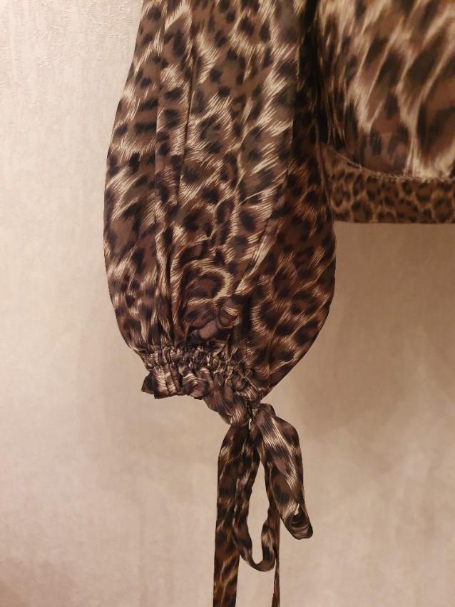 Zimmermann Leopard Print Oversize Balloon Sleeve Top