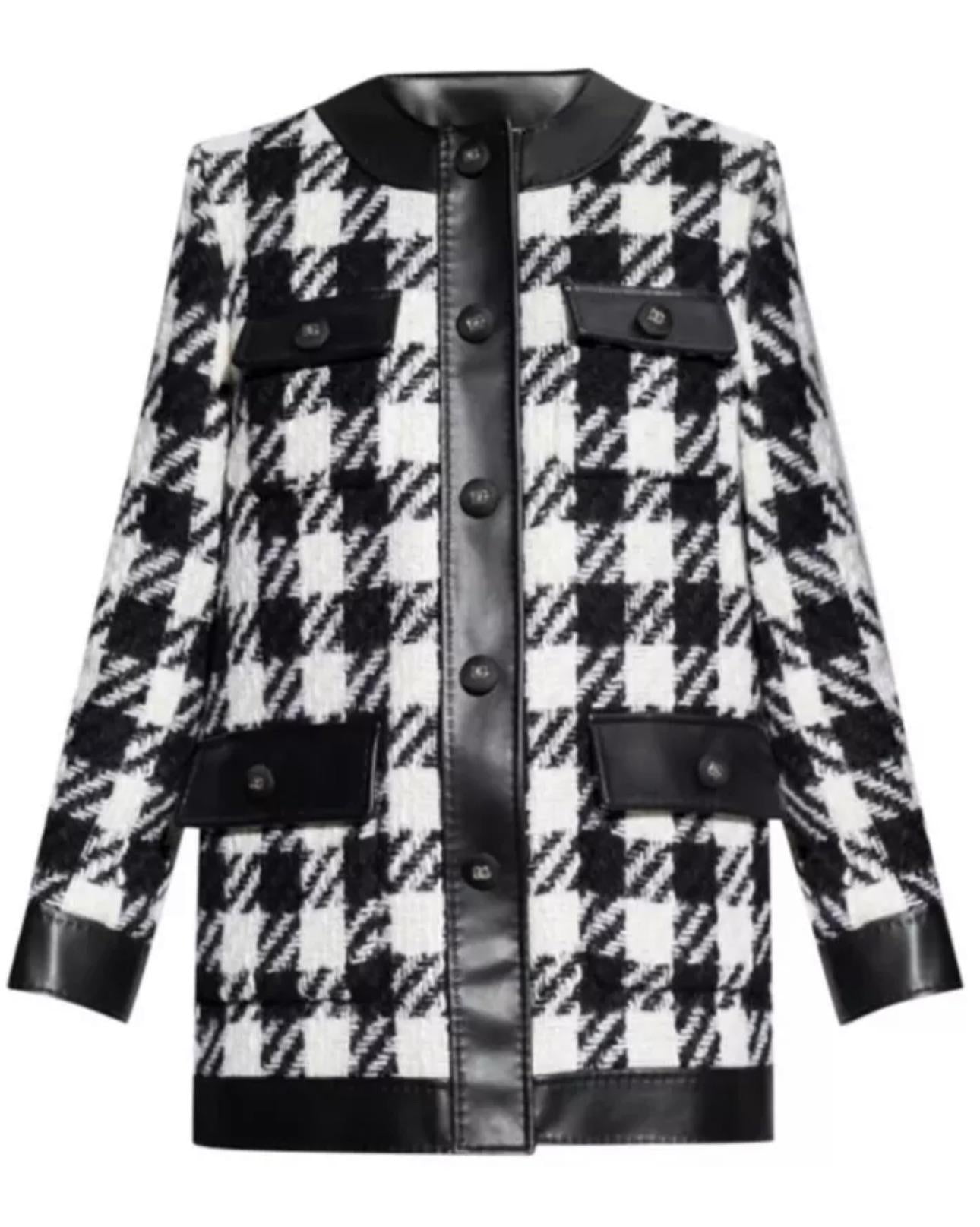 Dolce & Gabbana Black and White Check Coat