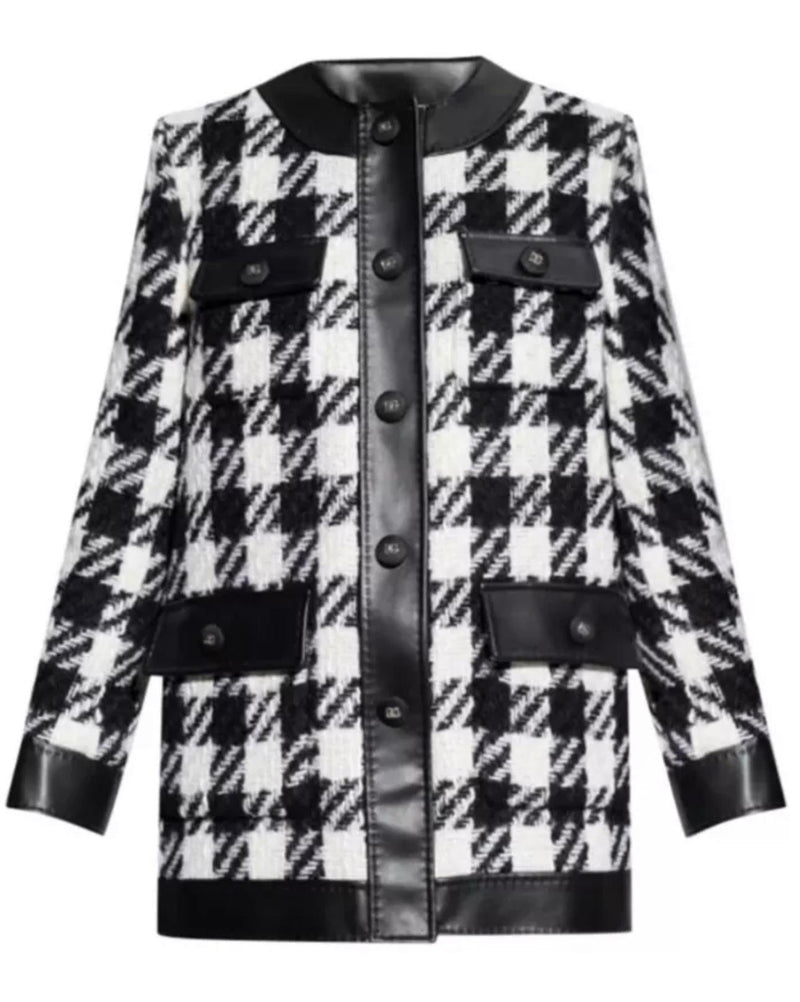 Dolce & Gabbana Black and White Check Coat