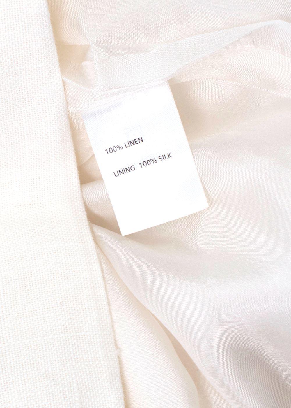 Rebecca de Ravenel Cream Linen First Impressions Mini Dress