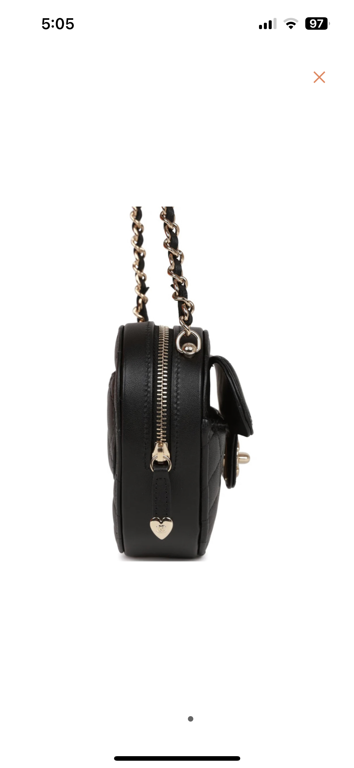 Small Black Lambskin Heart Bag