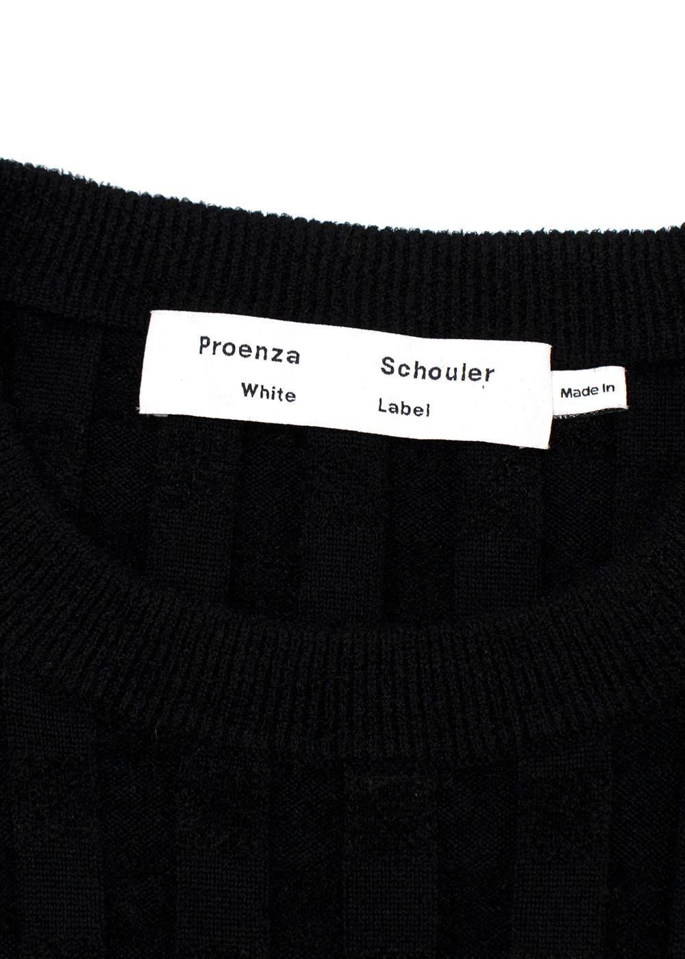 Proenza Schouler Black Ribbed Cut Out Bodycon Dress