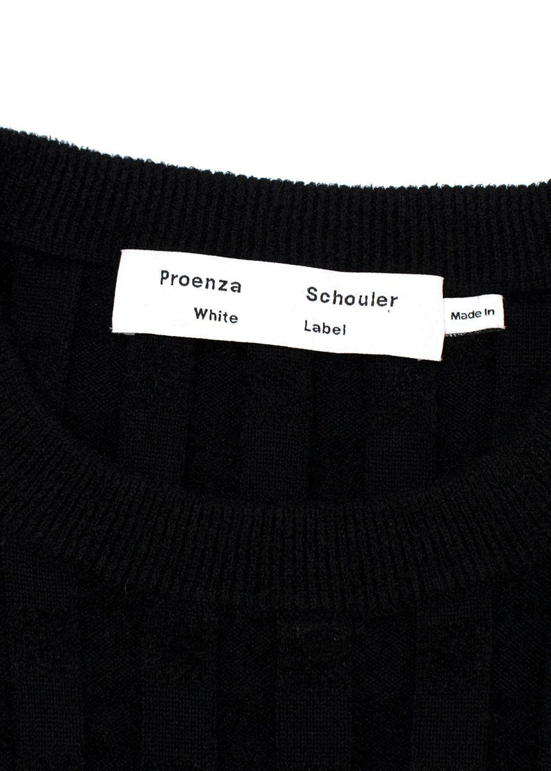 Proenza Schouler Black Ribbed Cut Out Bodycon Dress