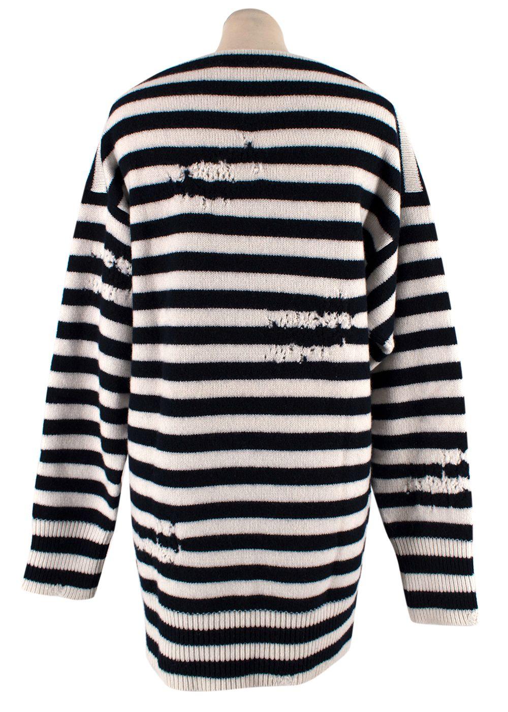 Dior Wool And Cashmere Fantaisie Blanc Distressed Jumper