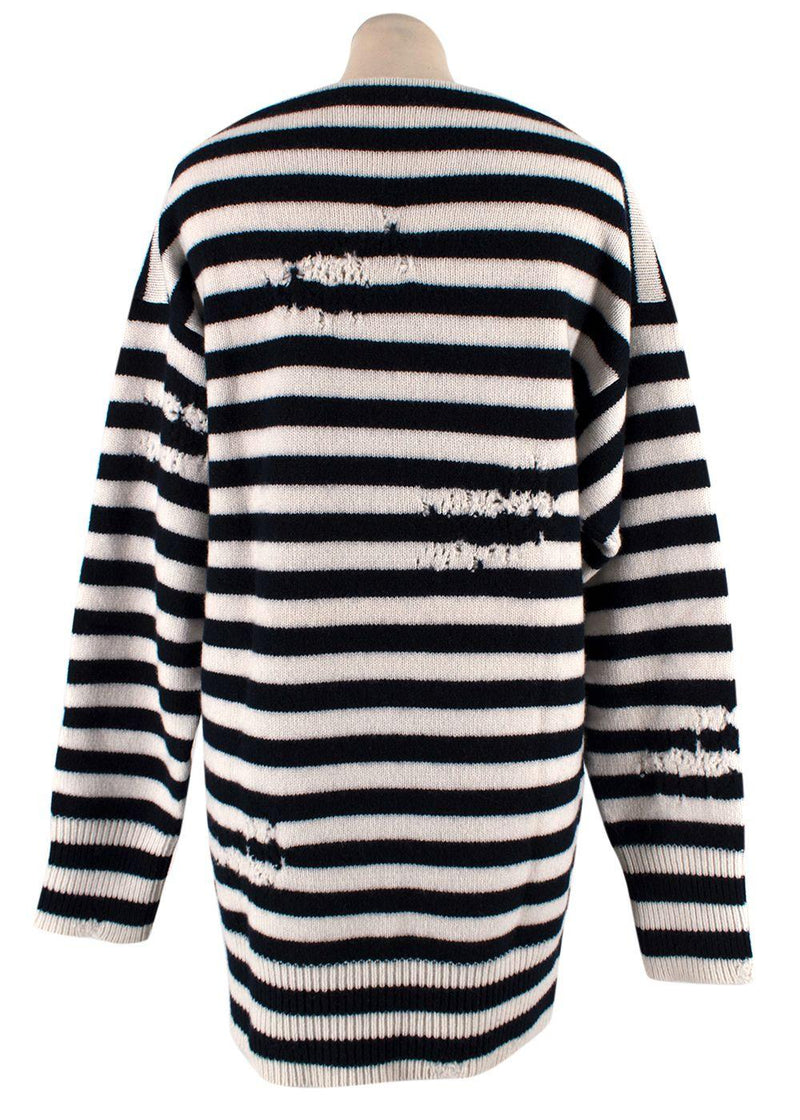 Dior Wool And Cashmere Fantaisie Blanc Distressed Jumper